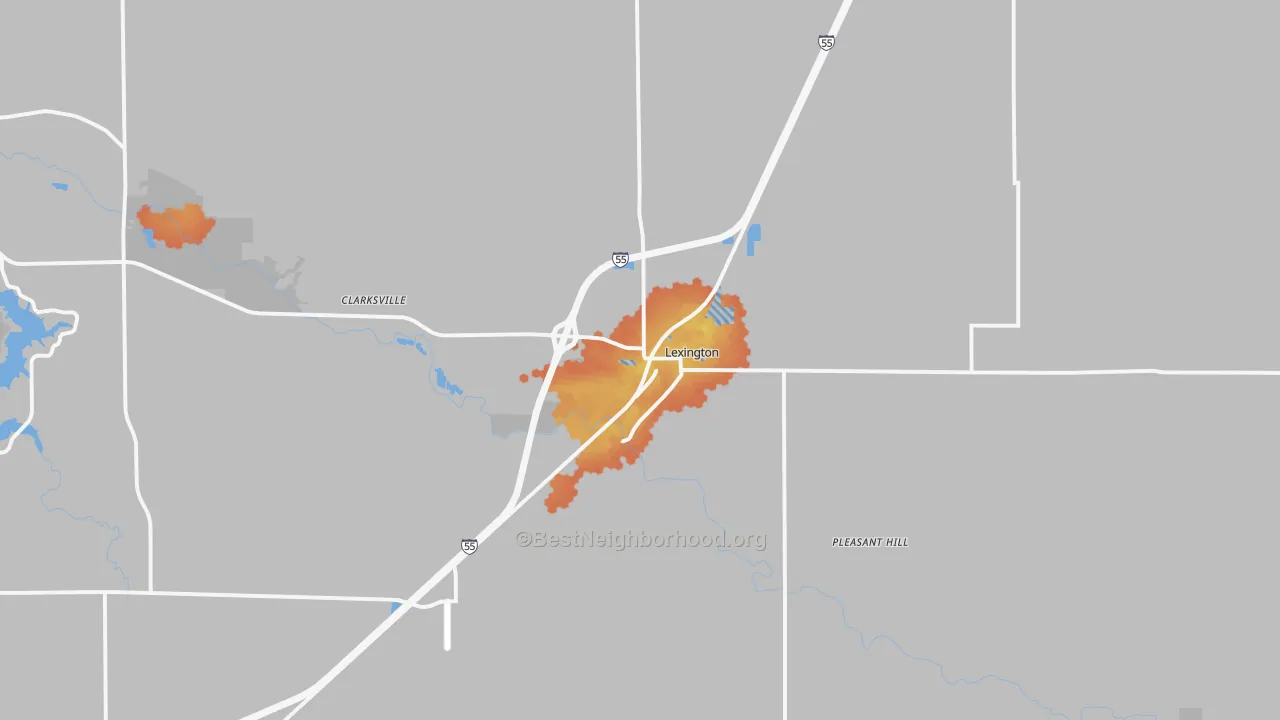 Bike Grade map of Lexington, IL