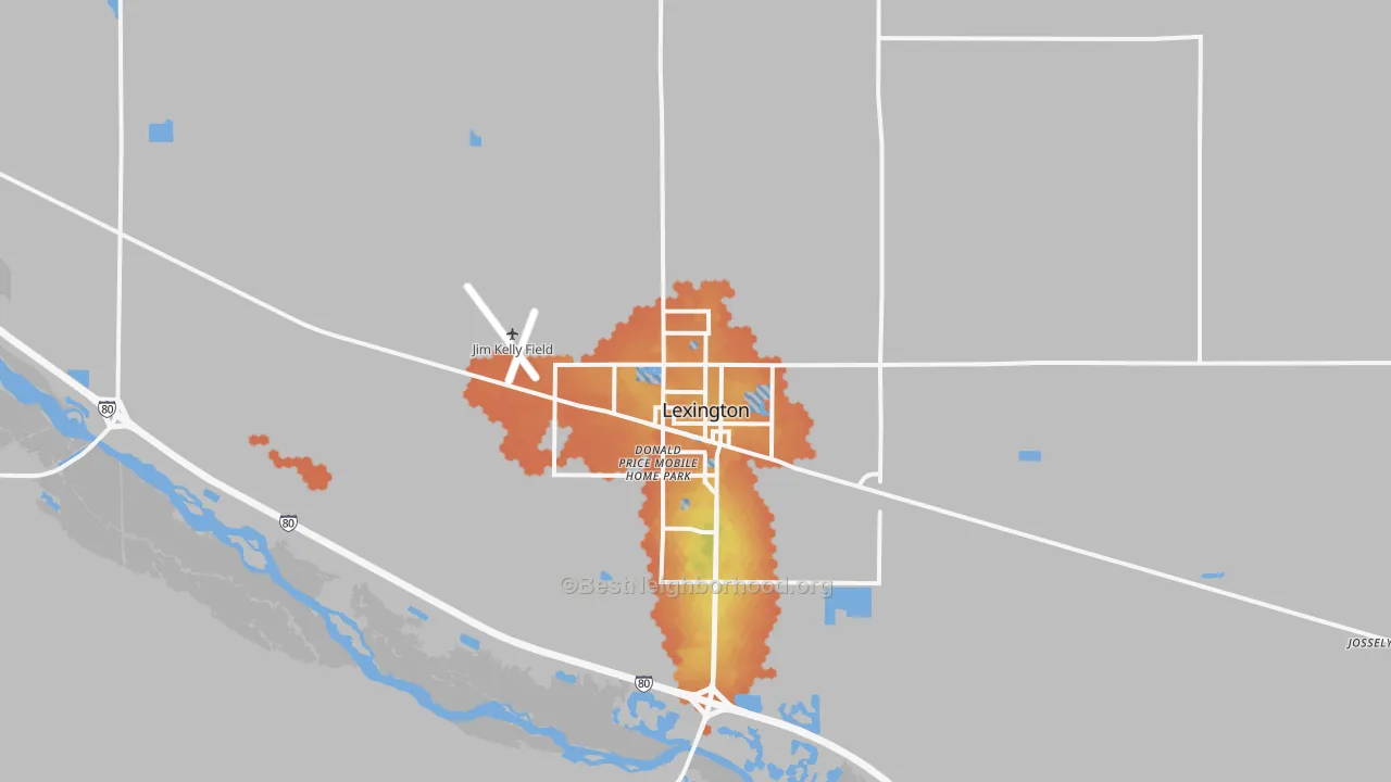 Bike Grade map of Lexington, NE