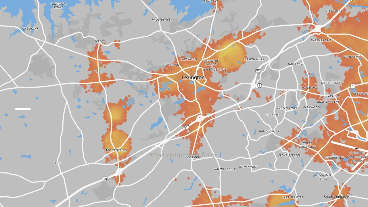 Bike Grade map of Lexington, SC