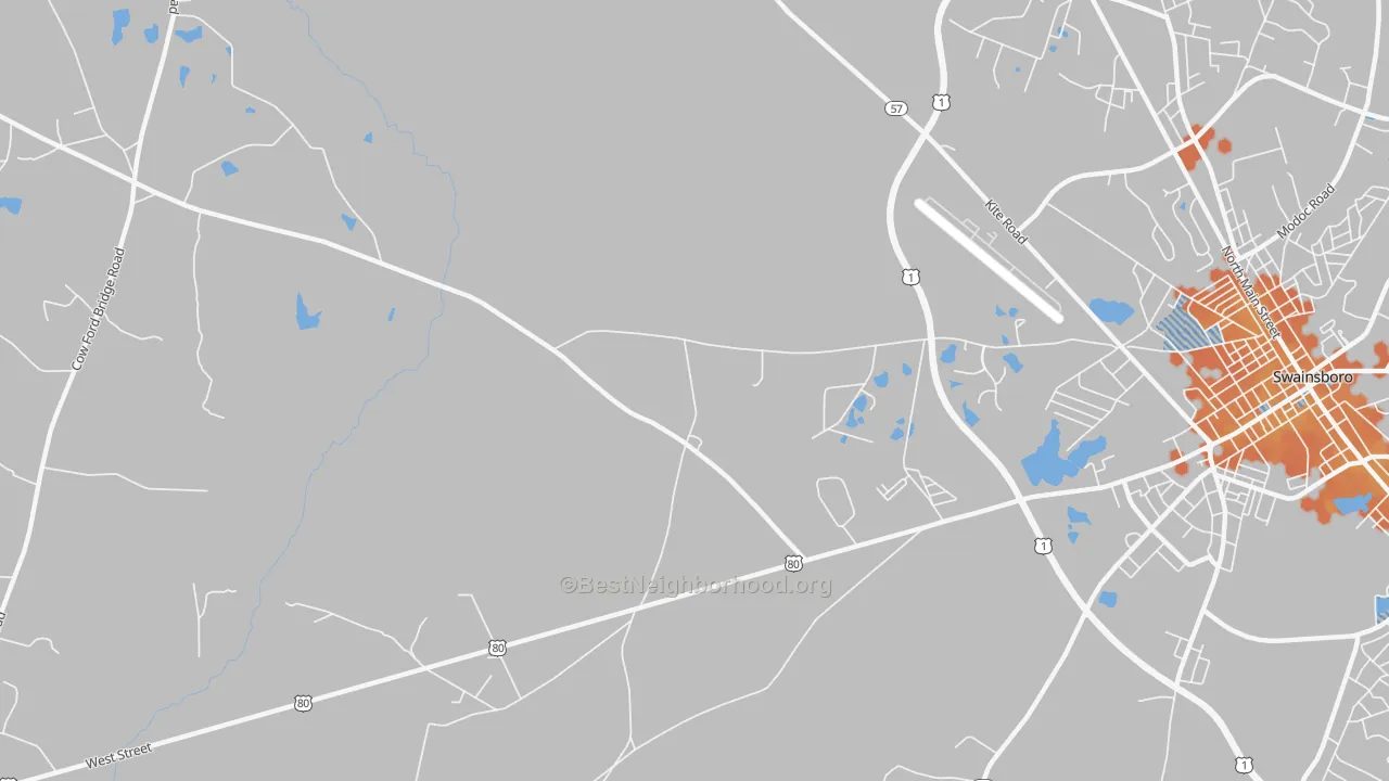 Bike Grade map of Lexsy, GA