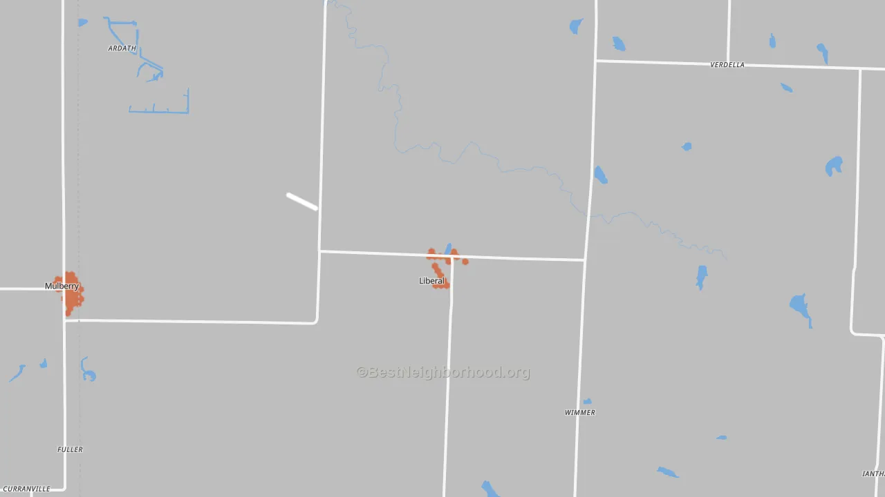 Bike Grade map of Liberal, MO
