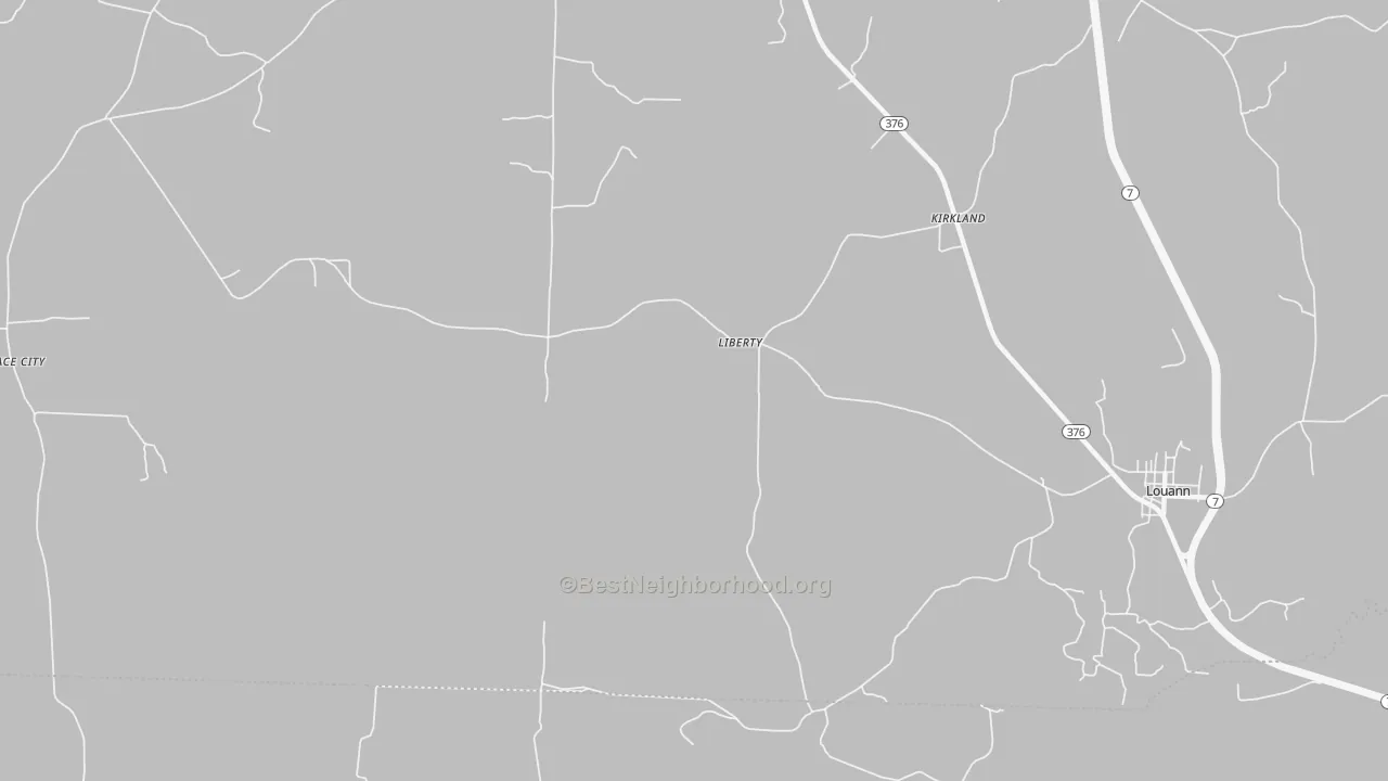 Bike Grade map of Liberty, AR