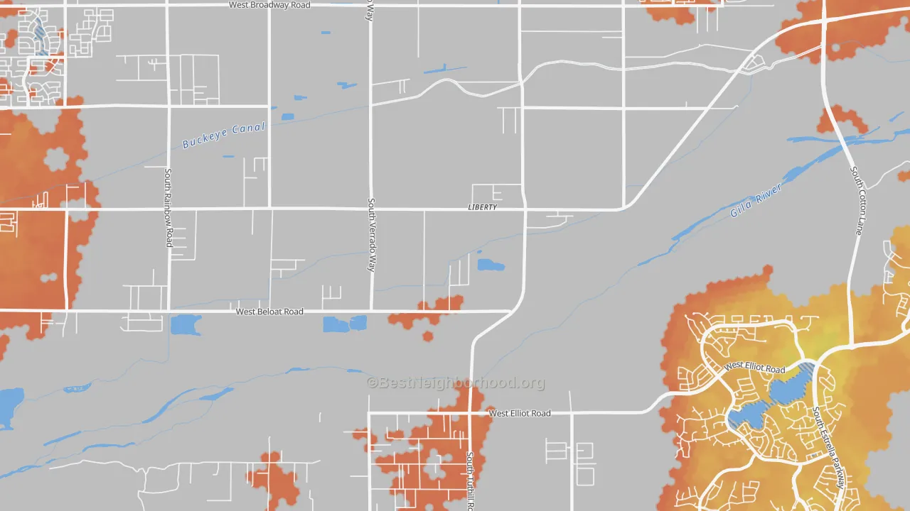 Bike Grade map of Liberty, AZ