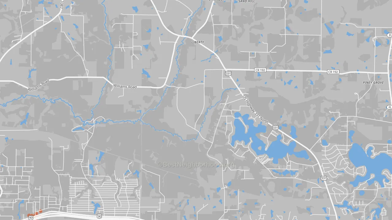 Bike Grade map of Liberty, FL