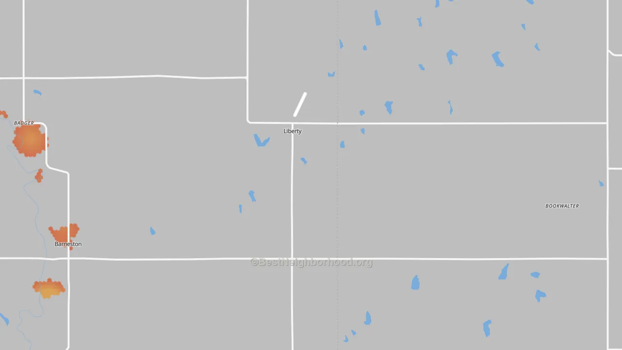 Bike Grade map of Liberty, NE