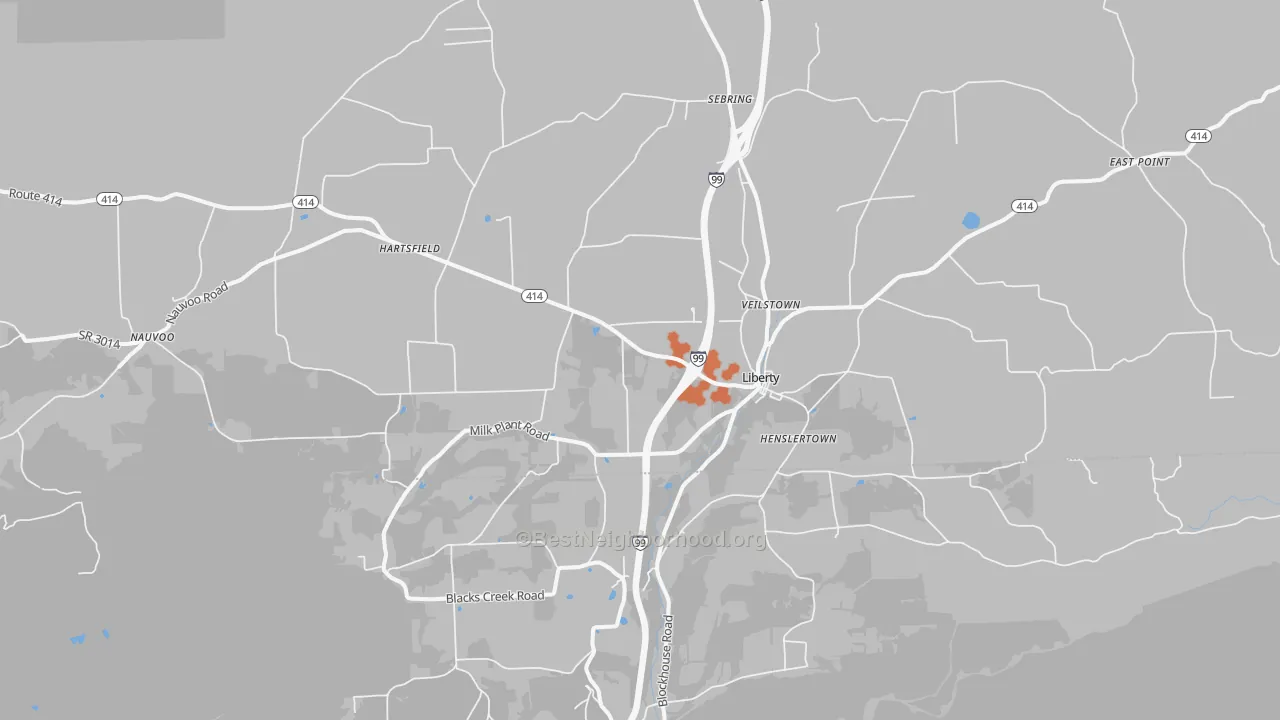 Bike Grade map of Liberty, PA