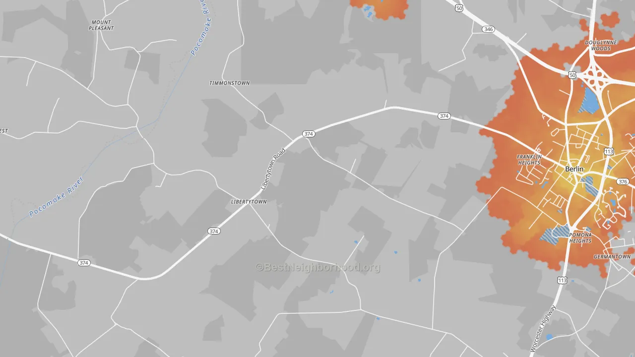 Bike Grade map of Libertytown, MD