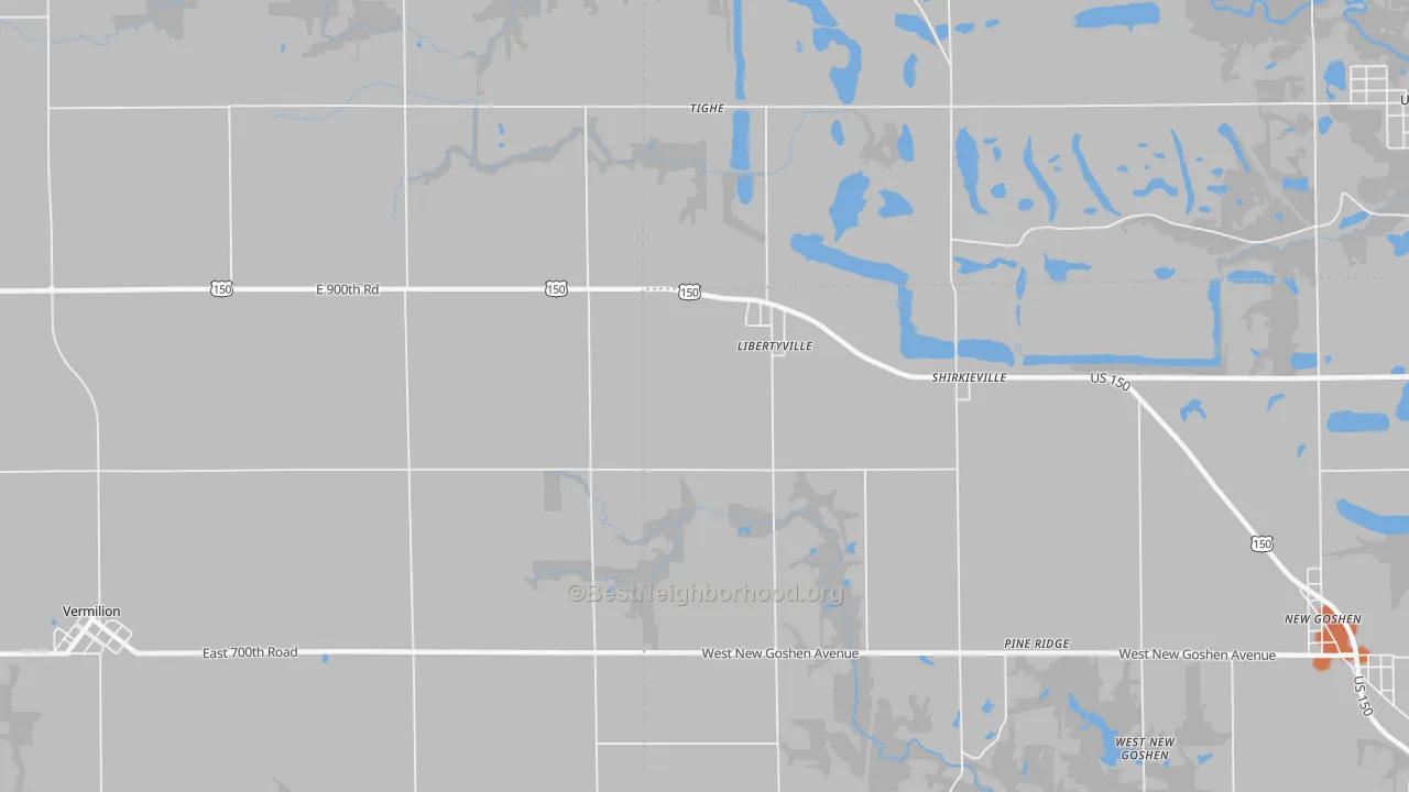 Bike Grade map of Libertyville, IN