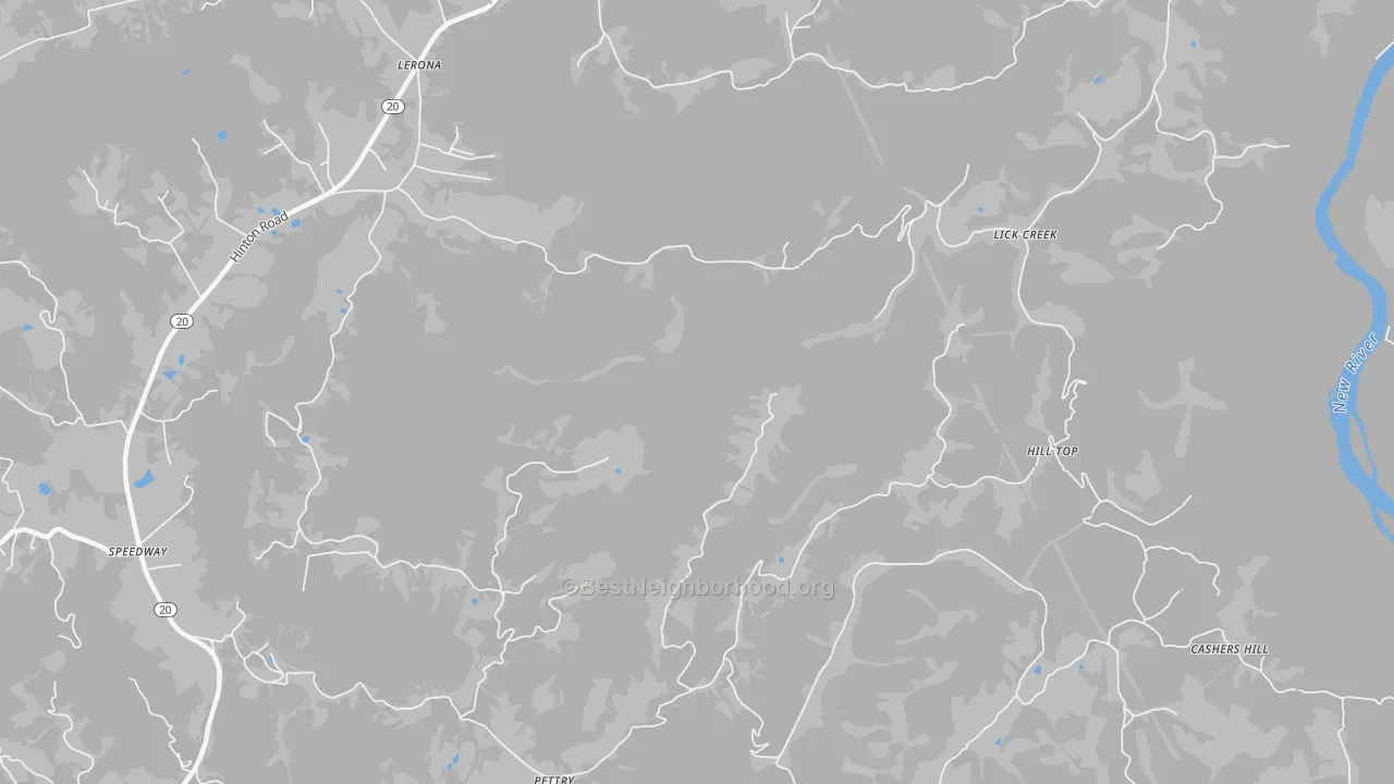 Bike Grade map of Lick Creek, WV