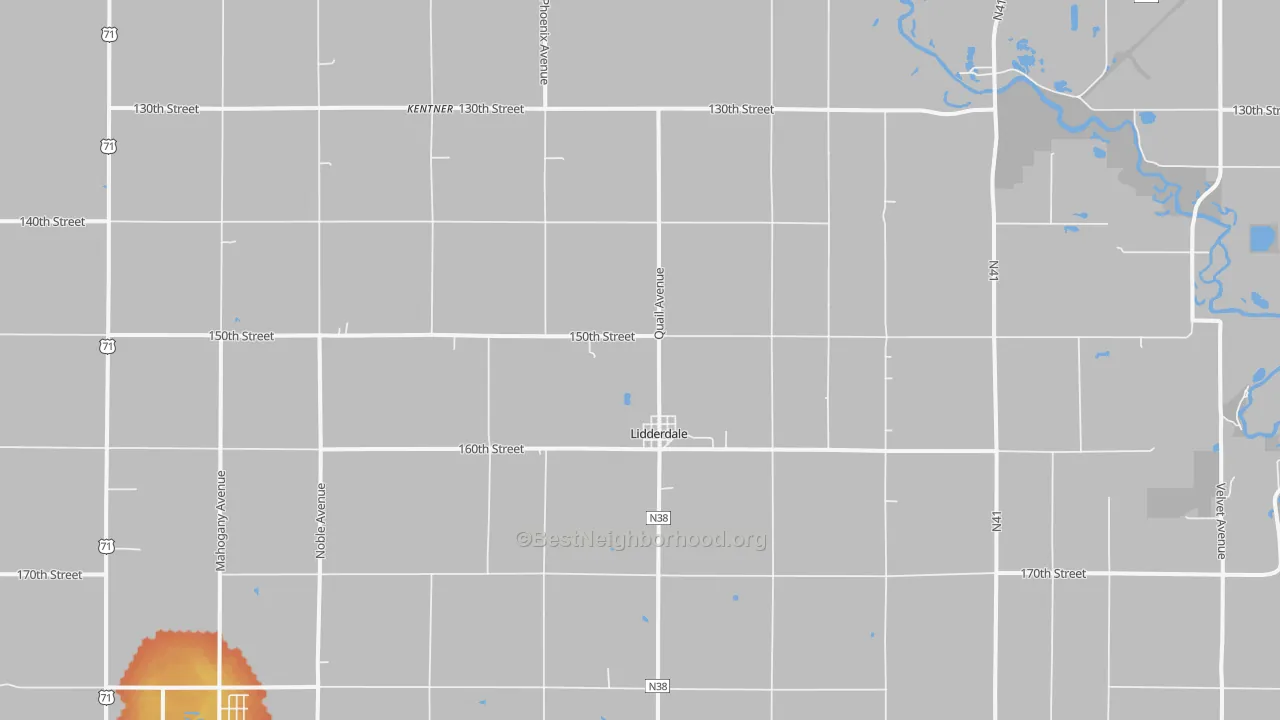 Bike Grade map of Lidderdale, IA