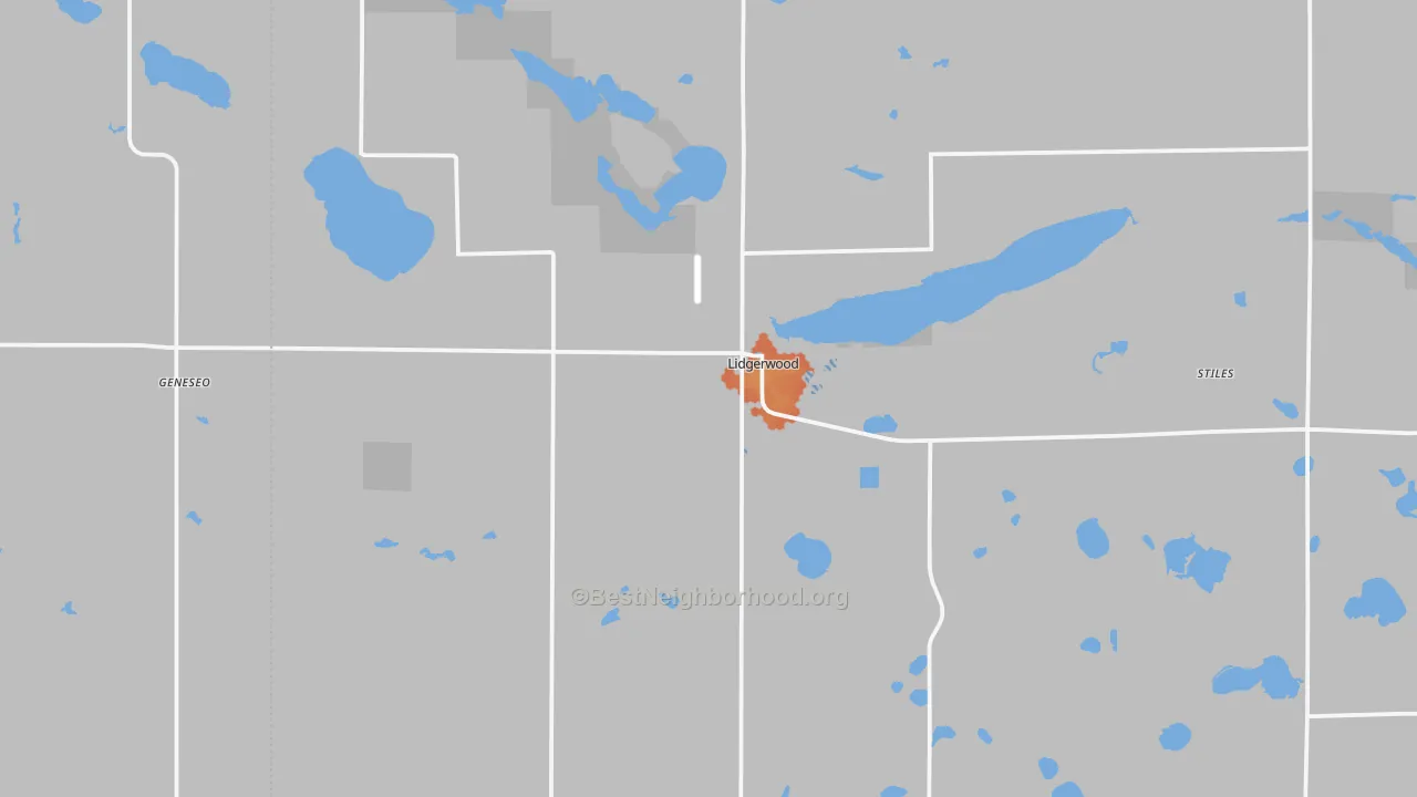 Bike Grade map of Lidgerwood, ND