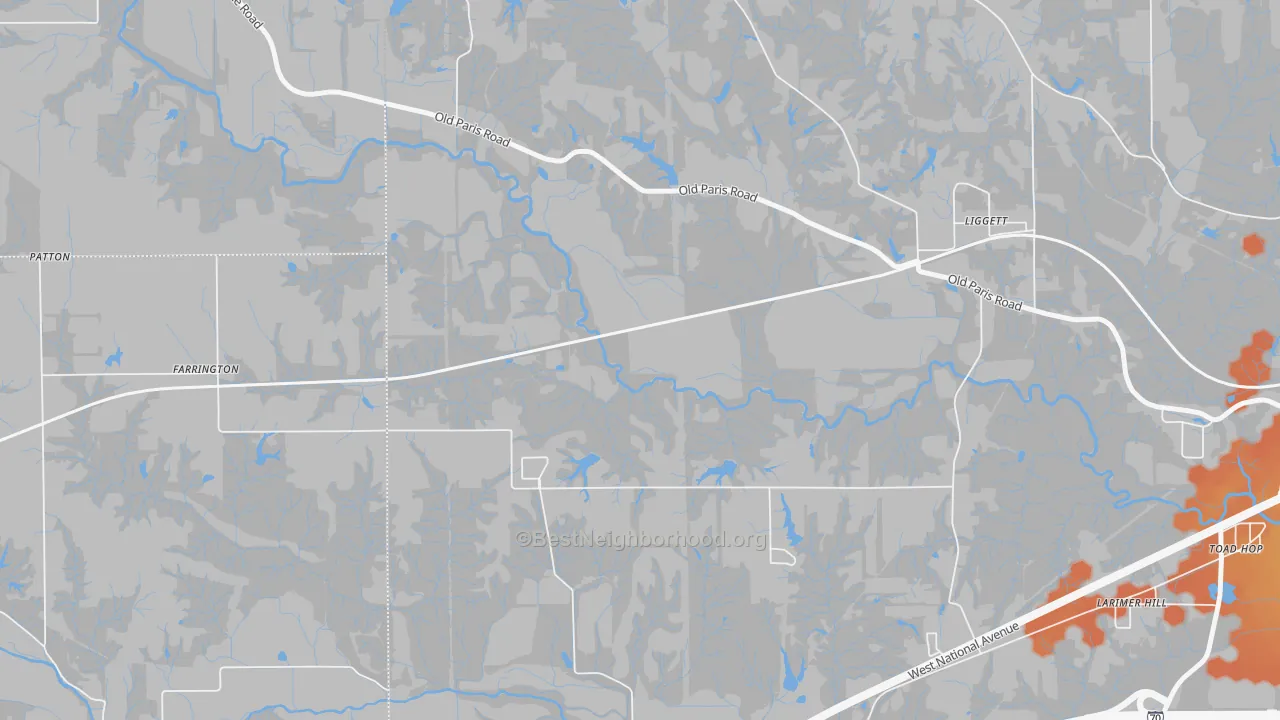 Bike Grade map of Liggett, IN