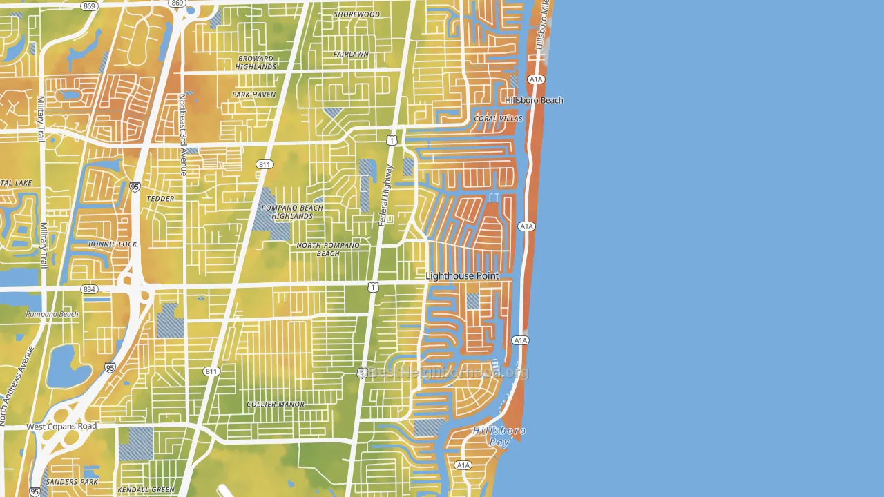 Bike Grade map of Lighthouse Point, FL