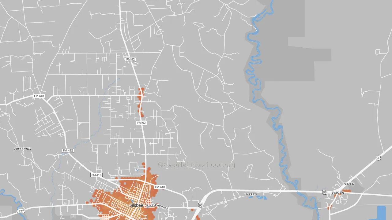 Bike Grade map of Lillard, TX