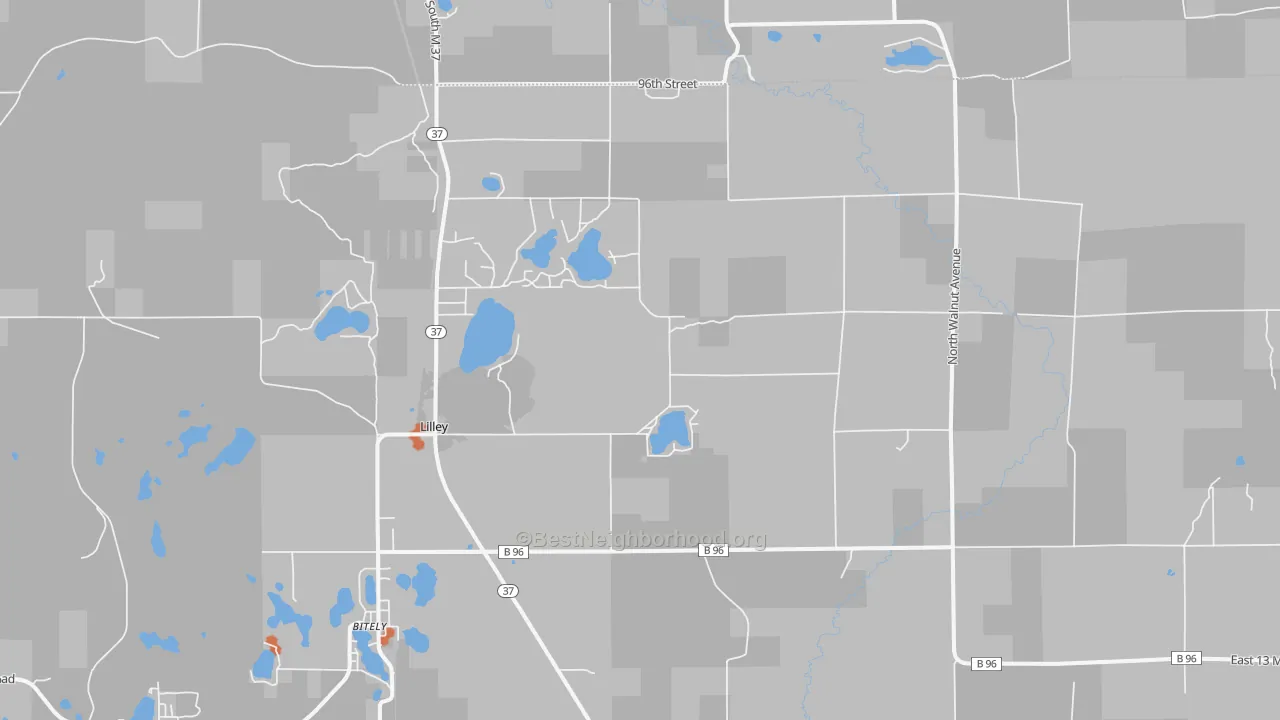 Bike Grade map of Lilley, MI