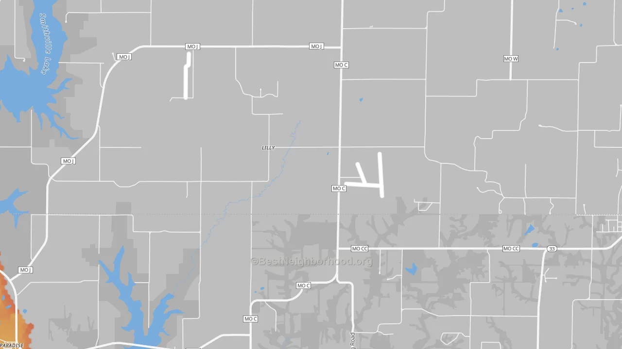 Bike Grade map of Lilly, MO