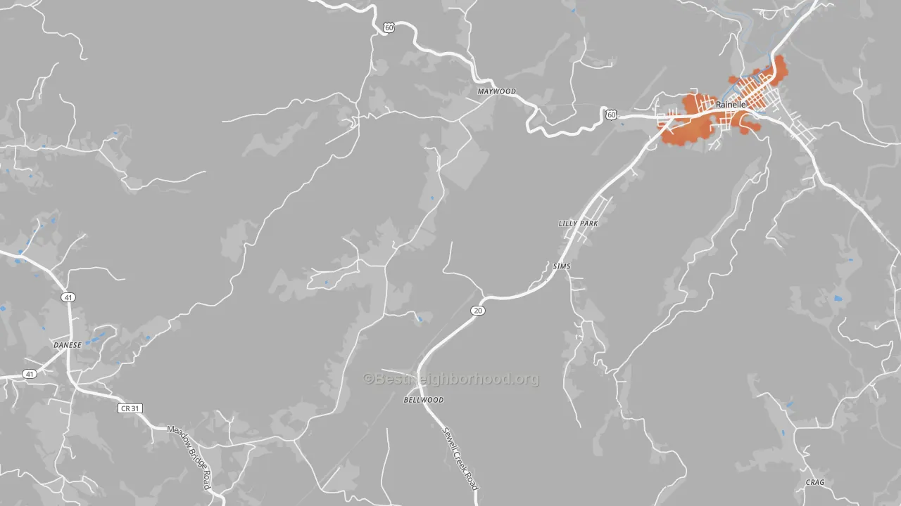 Bike Grade map of Lilly Park, WV