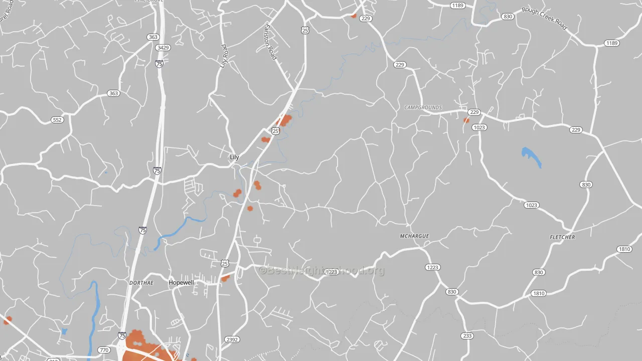 Bike Grade map of Lily, KY