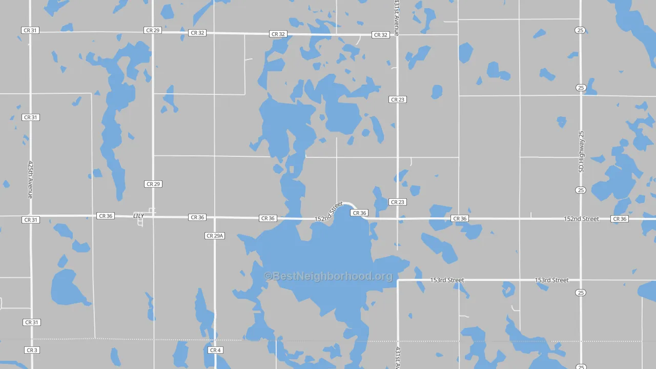 Bike Grade map of Lily, SD