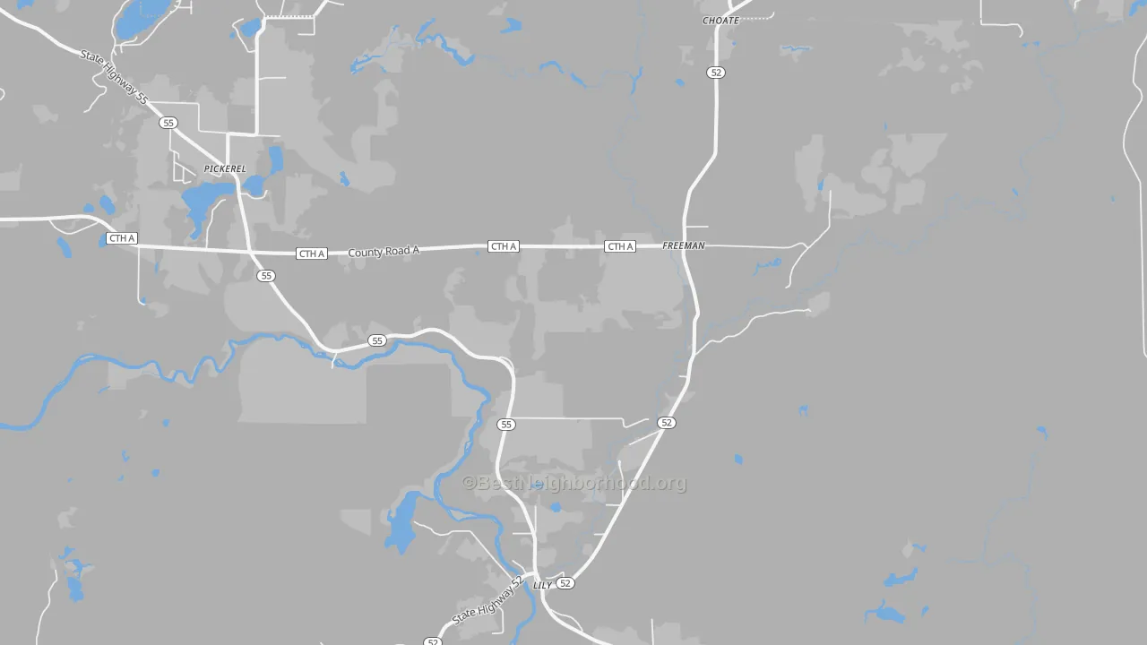 Bike Grade map of Lily, WI