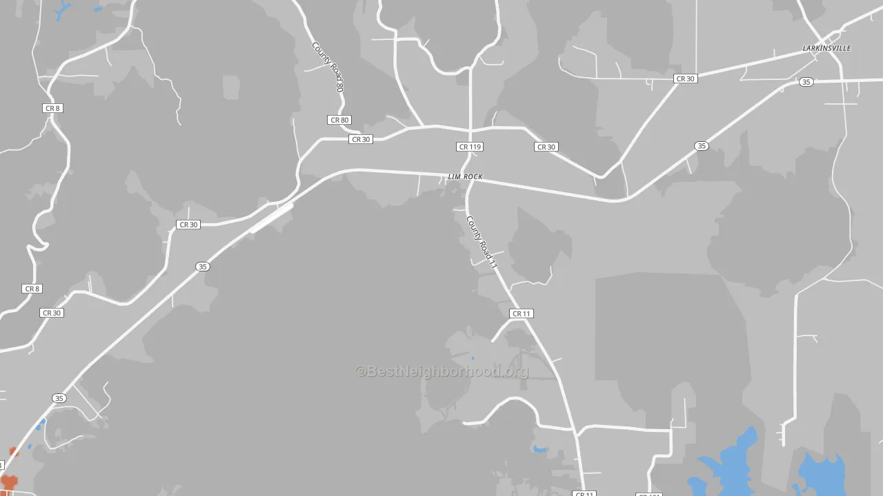 Bike Grade map of Lim Rock, AL