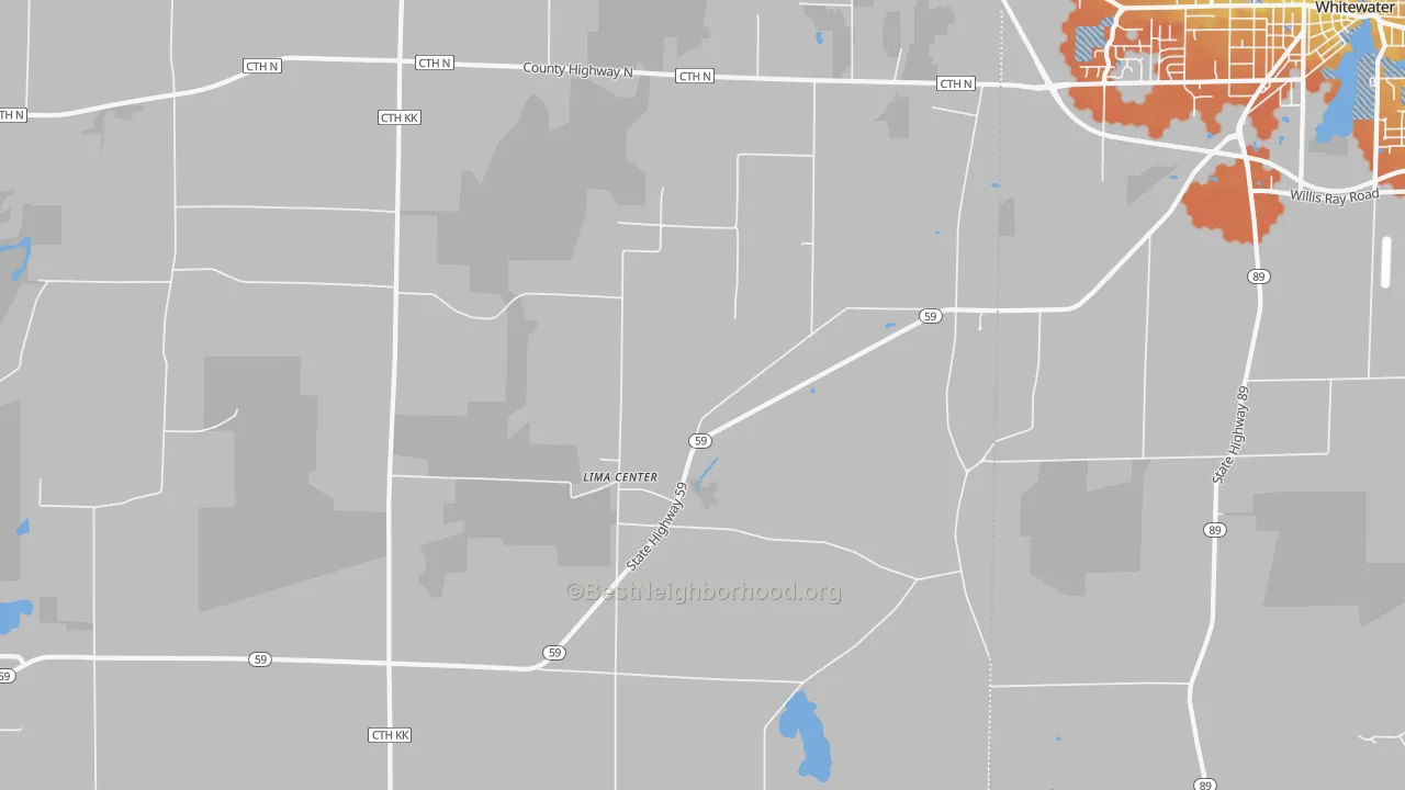 Bike Grade map of Lima Center, WI