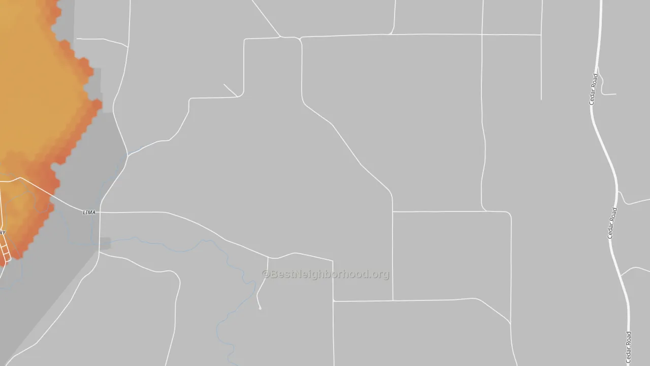 Bike Grade map of Lima, IA