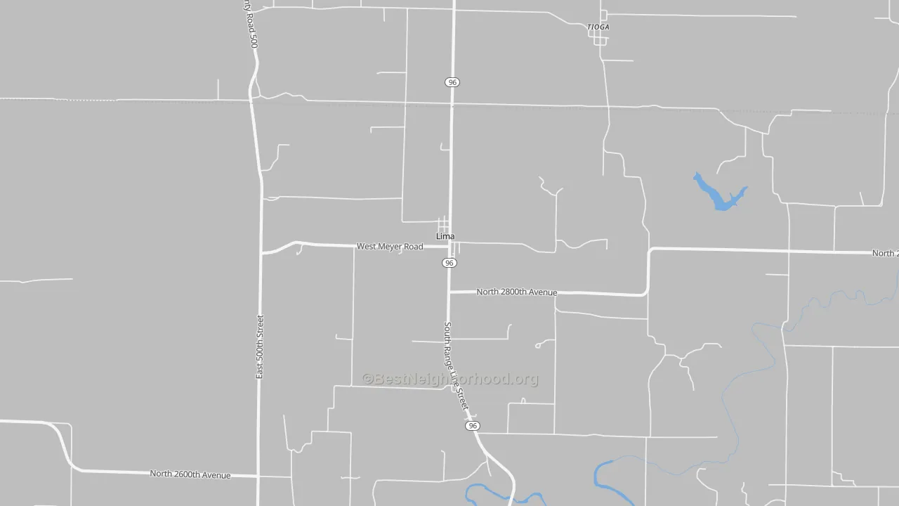 Bike Grade map of Lima, IL