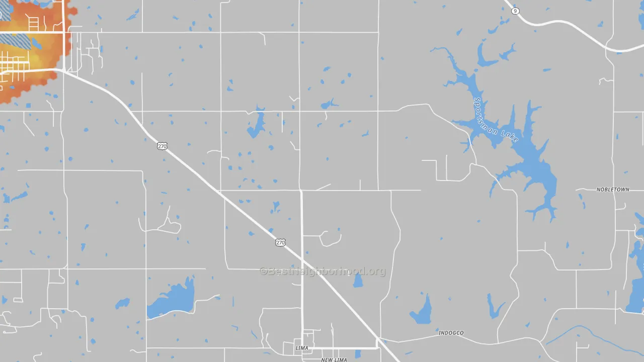 Bike Grade map of Lima, OK