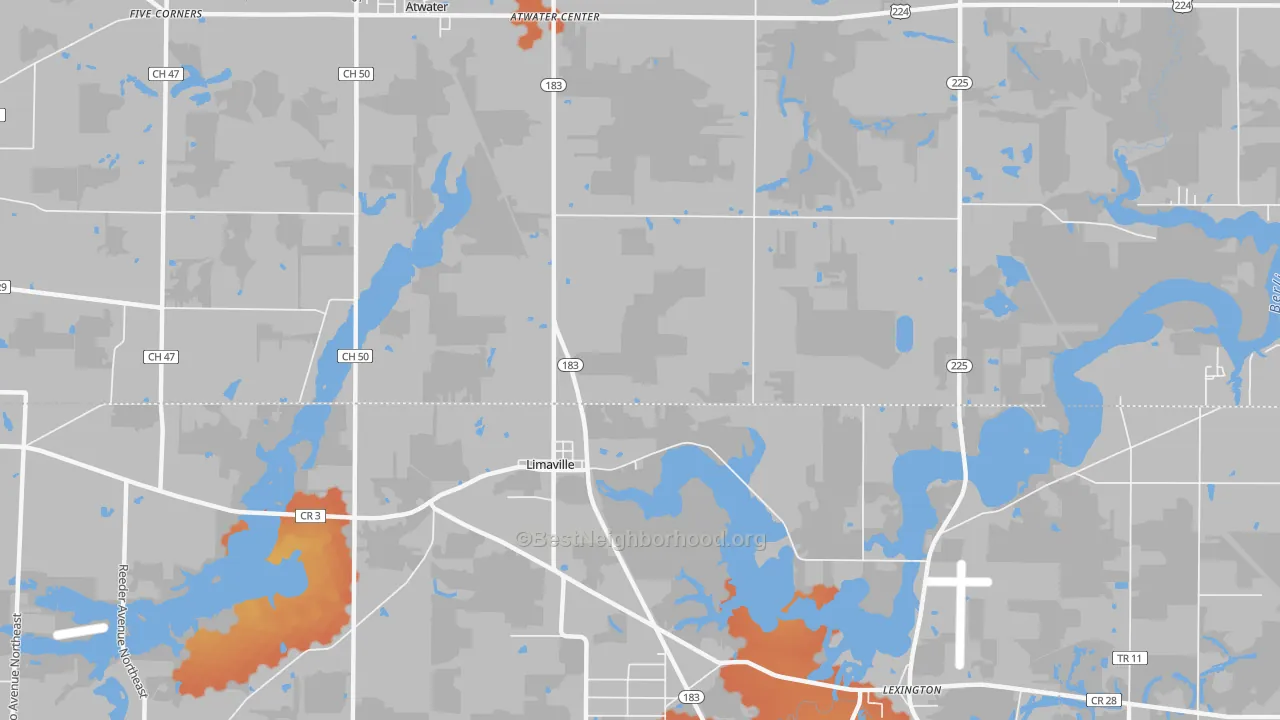 Bike Grade map of Limaville, OH