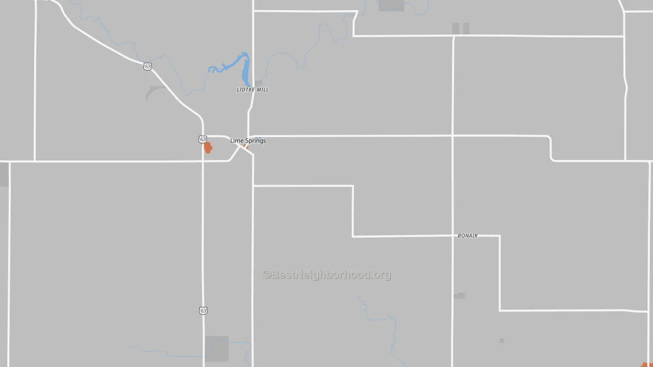 Bike Grade map of Lime Springs, IA