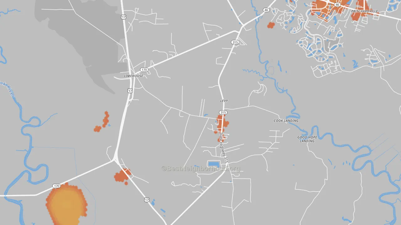 Bike Grade map of Limehouse, SC