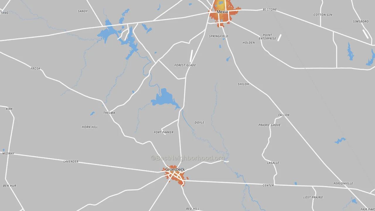 Bike Grade map of Limestone County, TX