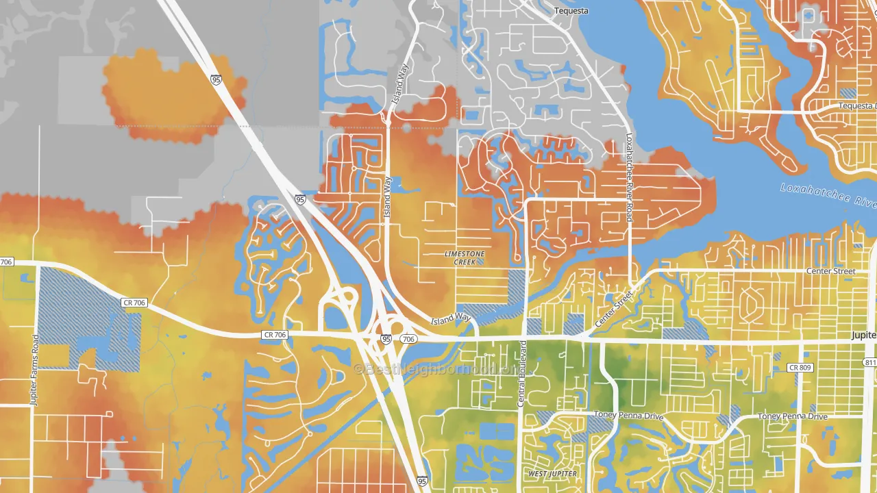 Bike Grade map of Limestone Creek, FL