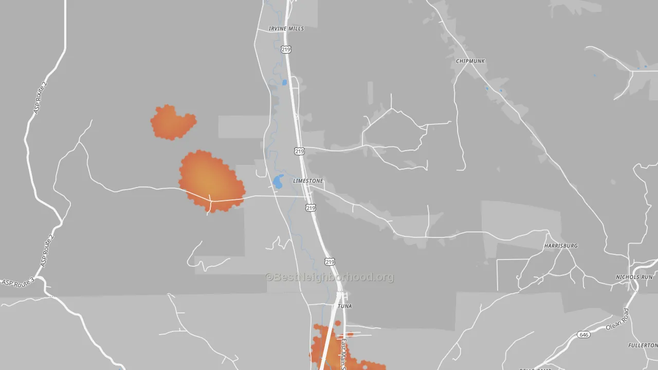 Bike Grade map of Limestone, NY
