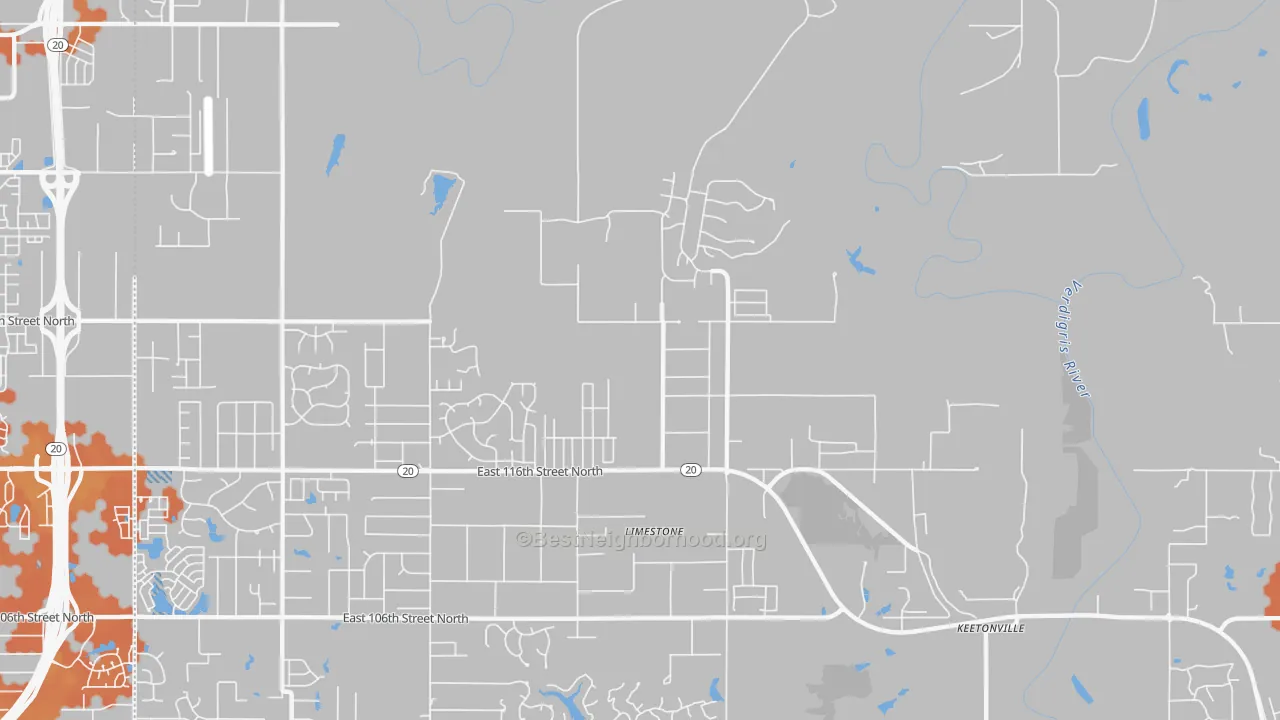 Bike Grade map of Limestone, OK