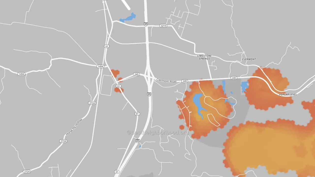 Bike Grade map of Limestone Springs, KY