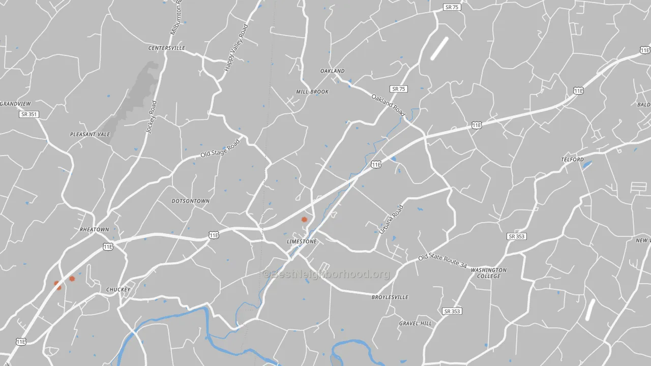 Bike Grade map of Limestone, TN