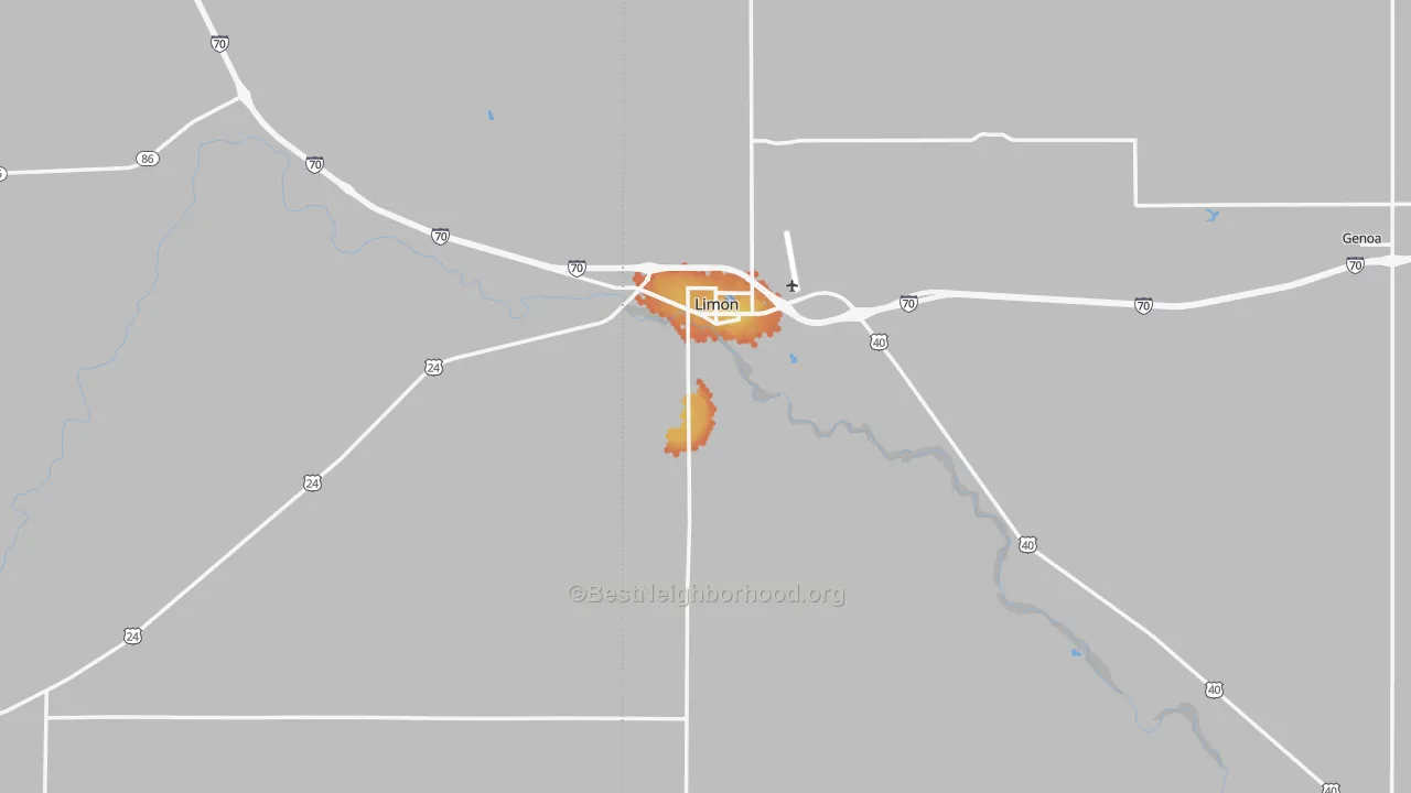 Bike Grade map of Limon, CO