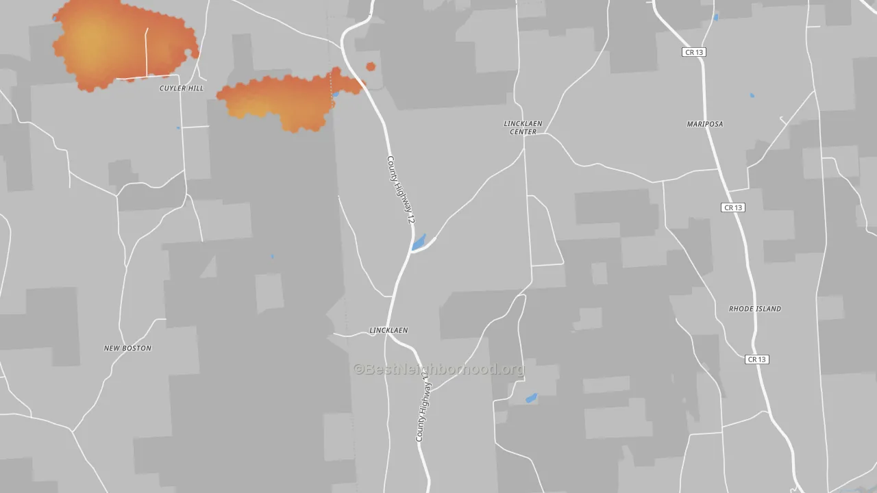 Bike Grade map of Lincklaen, NY