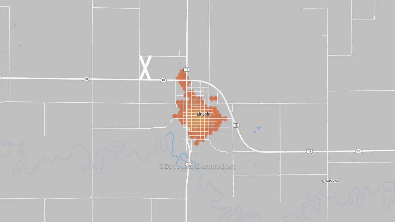 Bike Grade map of Lincoln Center, KS