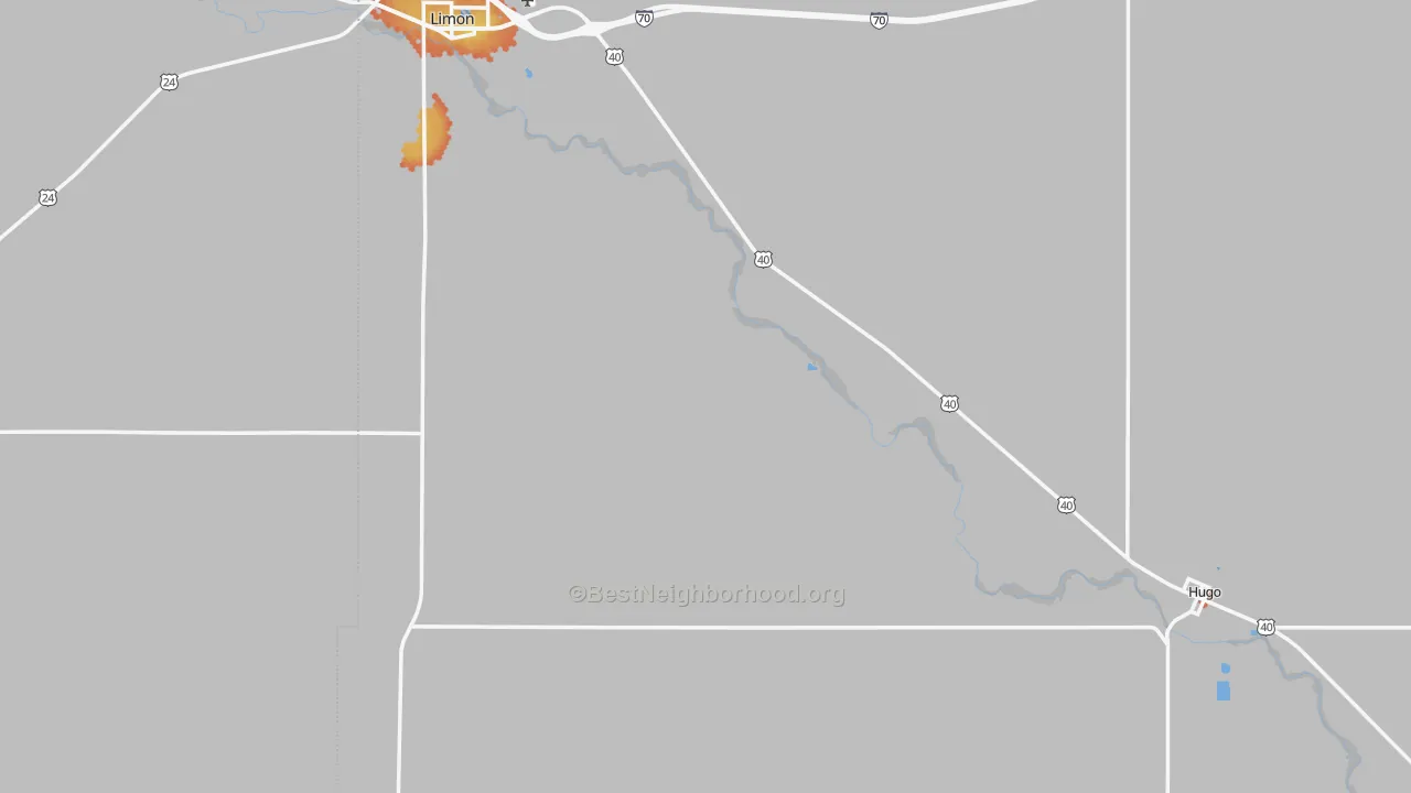 Bike Grade map of Lincoln County, CO