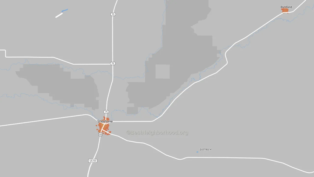 Bike Grade map of Lincoln County, ID