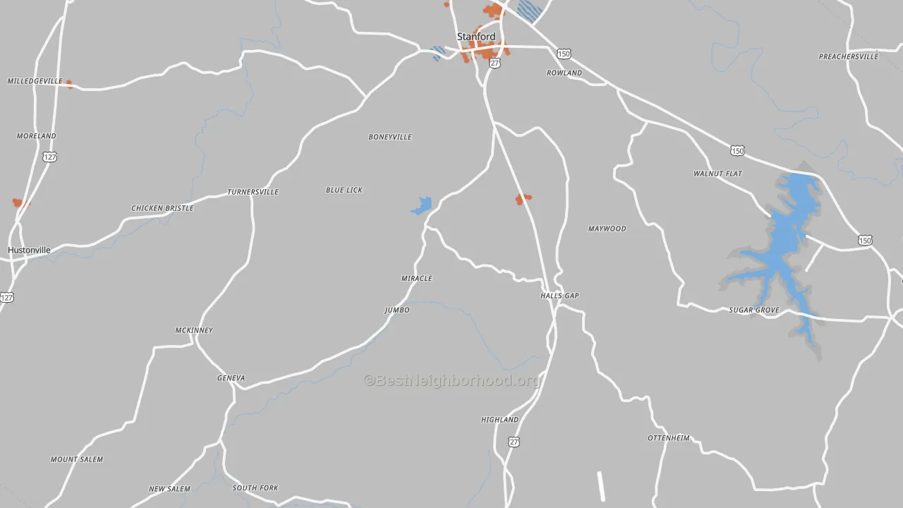 Bike Grade map of Lincoln County, KY