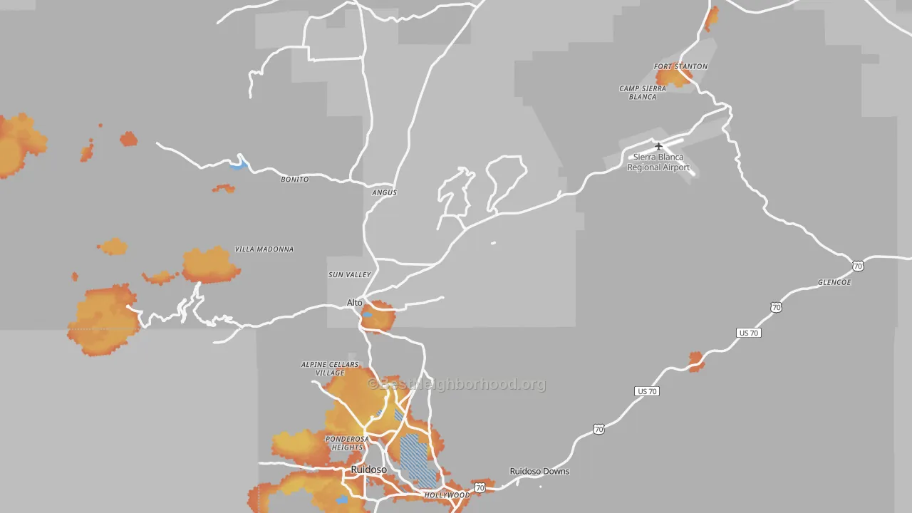 Bike Grade map of Lincoln County, NM
