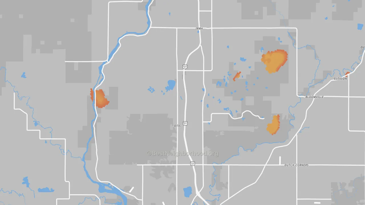 Bike Grade map of Lincoln County, WI