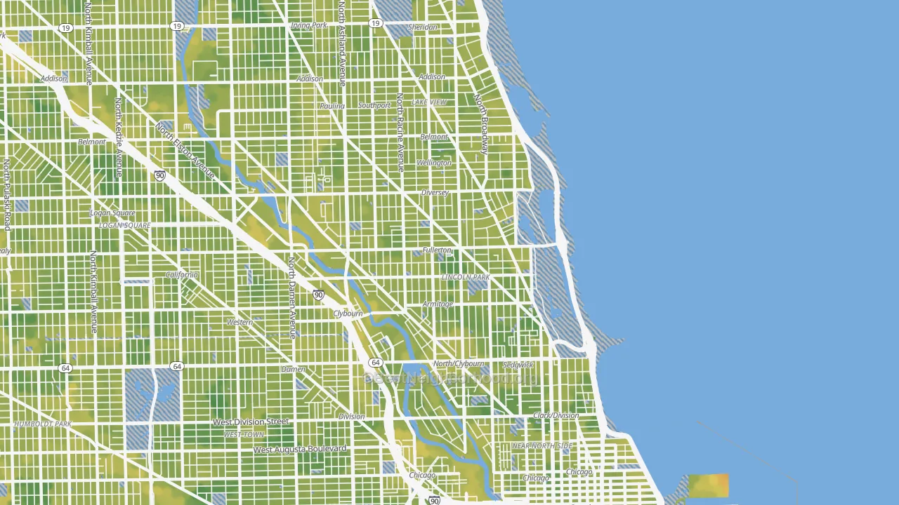 Bike Grade map of Lincoln Park, Chicago, IL