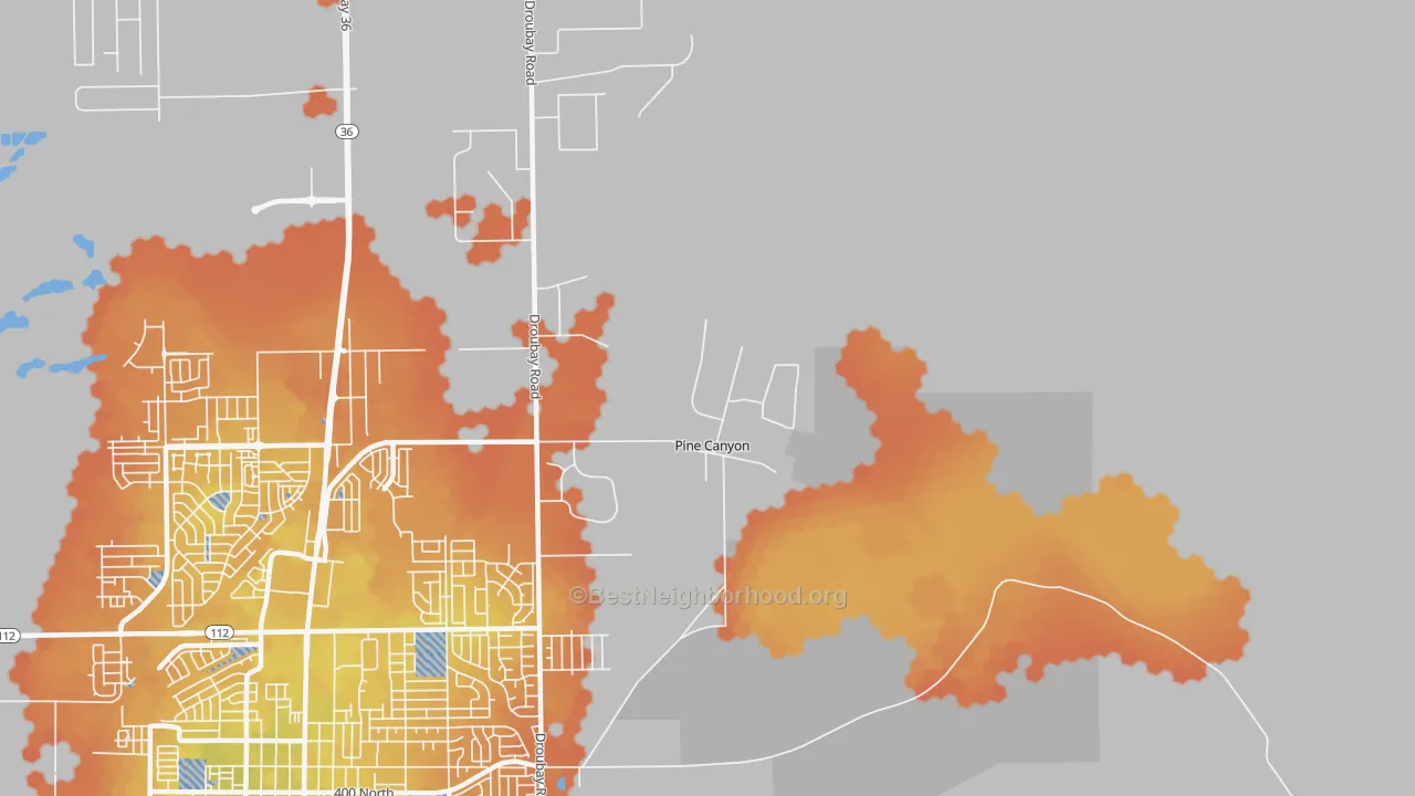 Bike Grade map of Lincoln, UT