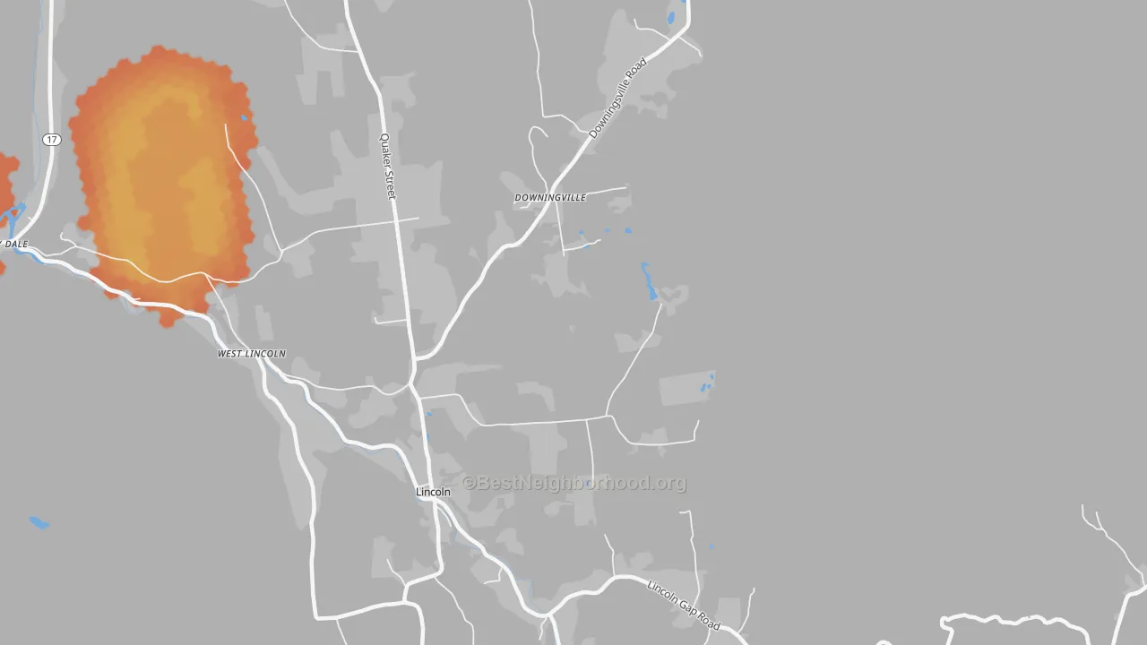 Bike Grade map of Lincoln, VT