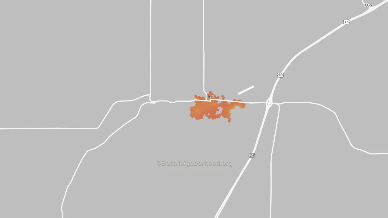 Bike Grade map of Lind, WA